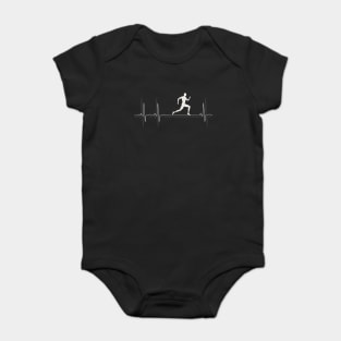 Heartbeat Running - I Love Running Baby Bodysuit